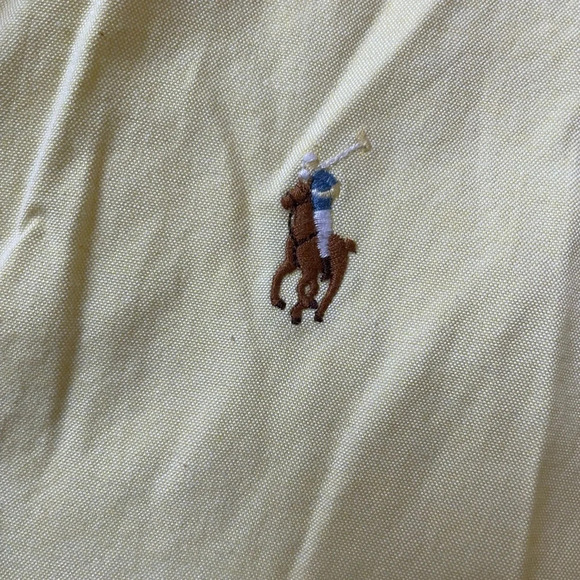 RALPH LAUREN Men's Classic Fit Yellow 100%Cotton Button Down Size 16 34/35 - Picture 4 of 10